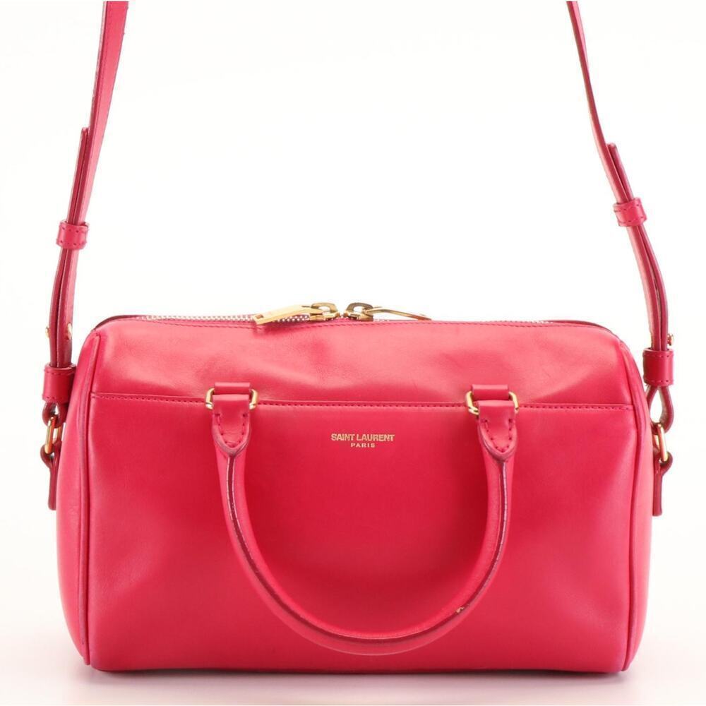 Saint Laurent Classic Baby Duffel in Fuchsia Pink Leather